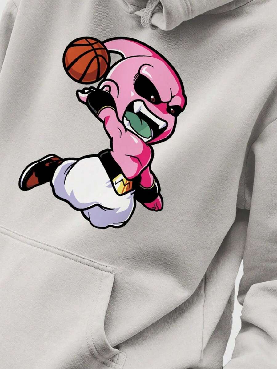 Men's Genuine Grit Kangaroo Sweatshirt  Majin Boo Basket - Xám - Xem 1