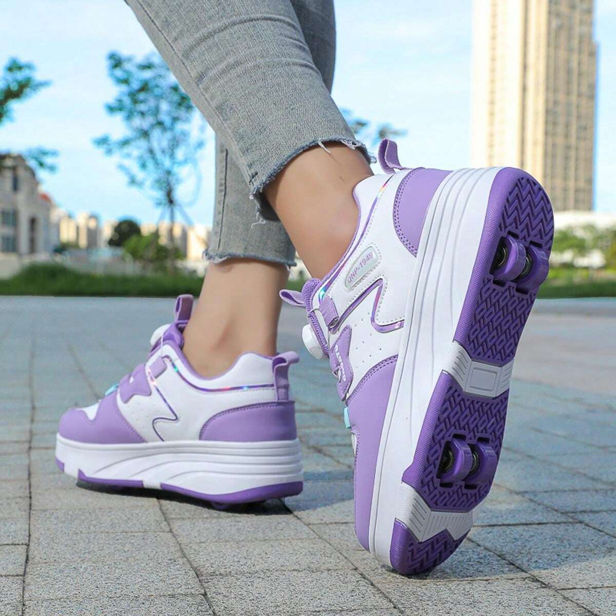 Girls And Teenagers Roller Skates, Detachable 4 Wheels Shoes, Suitable