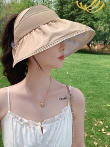 1 pieza Sombrero de sol de mujer transpirable de malla, sombrero de verano para deportes al aire libre, gorra de protección solar minimalista de unicolor
