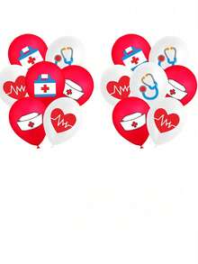 14pcs Doctor & Nurse Graduation Party Theme Decoration Latex Balloon Set - Multicolor - View 3