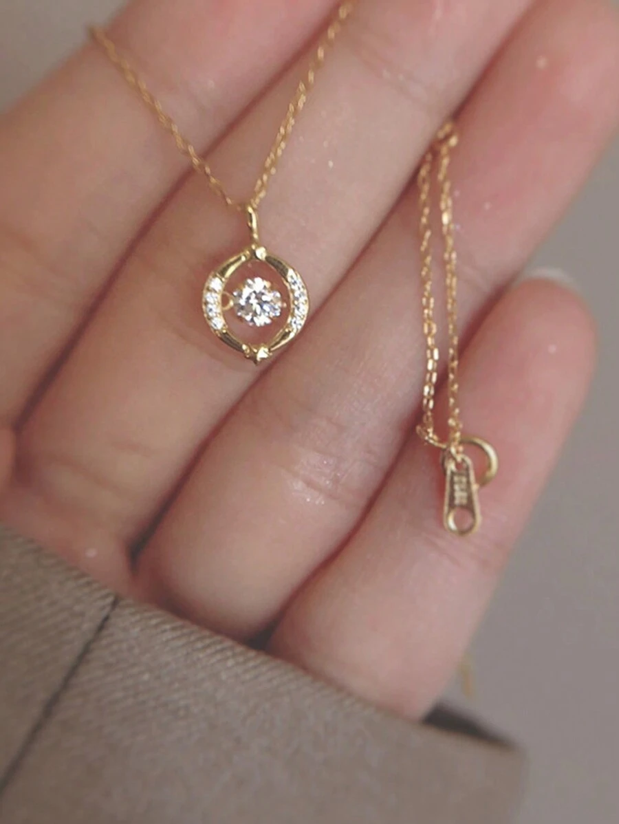 S925 纯银 14K 镀金镂空心形项链，适合女士，优雅简约设计，礼物之选