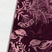 36 Sheets Scrapbook Paper Pad In 6*6'', Art Craft Pattern Paper For Scrapingbook Craft Cardstock Paper, DIY Decorative Background Card Making Supplies - Flower & Birds Back To School - Burgundy - View 5