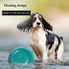1 pieza Disco de juguete interactivo de silicona para entrenamiento de perros, de goma suave, fácil de atrapar, compañero volador divertido, perfecto para jugar al aire libre y para sesiones de entrenamiento interactivo - Multicolor - Ver 3