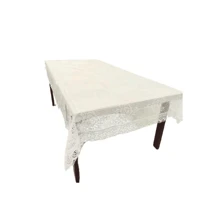 Mantel de encaje para mesa rectangular con medidas de 150x 250 cm - Hueso - Ver 2