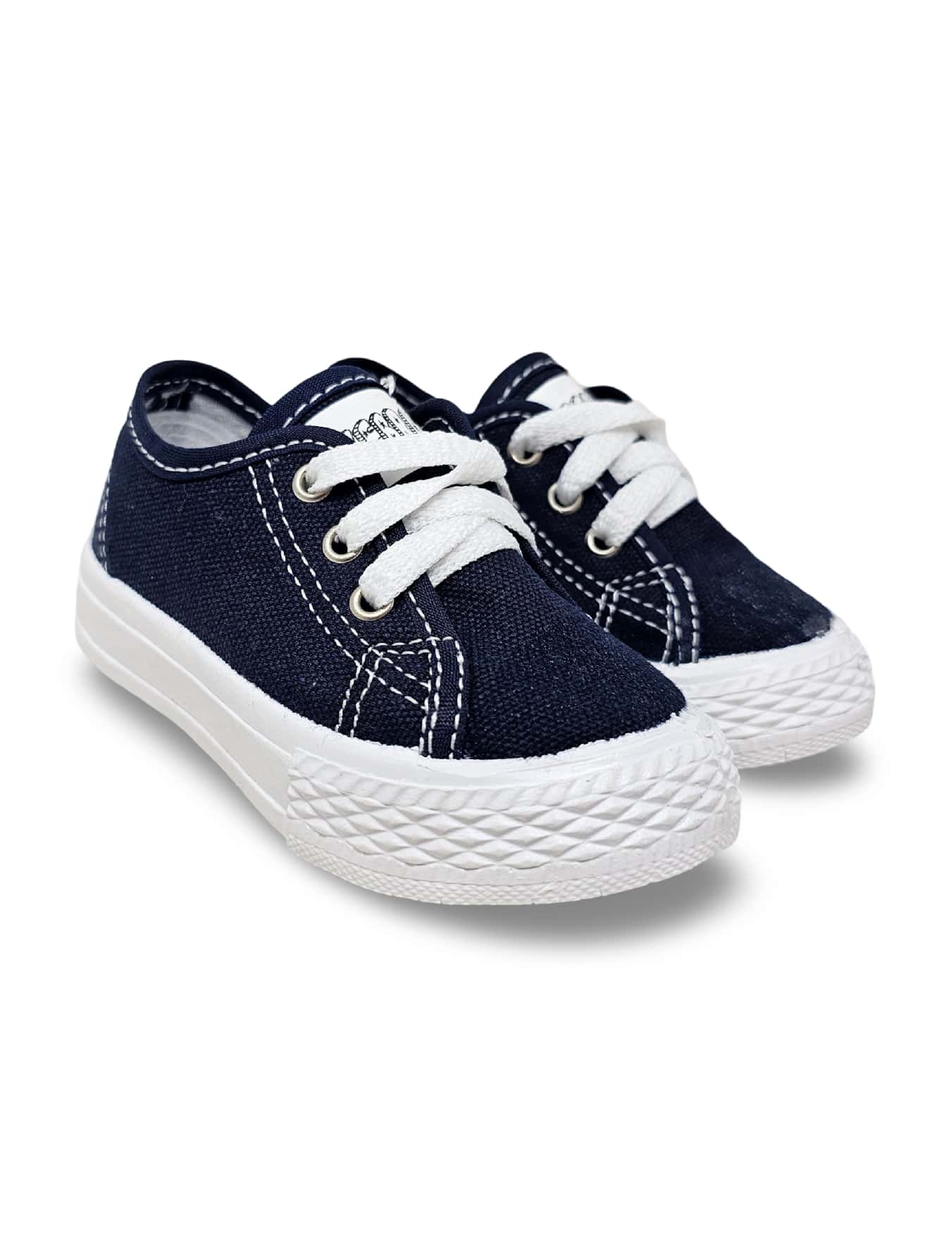 tenis lona niño niña unisex choclo casual urbano moda zapatillas confort para caminar gym 12mx-21mx primeros pasos a 10 años escolar negro azul - Azul Marino - Ver 1
