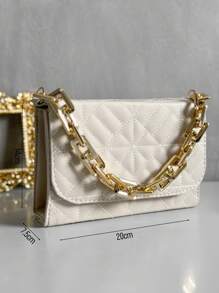 Luxury Women's Handbag And Crossbody Chain Strap - Khaki - View 2