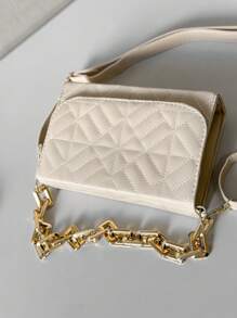 Luxury Women's Handbag And Crossbody Chain Strap - Khaki - View 6