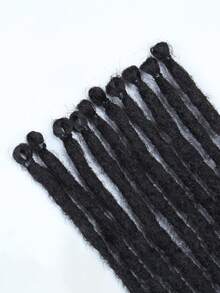 24 In Dreadlock Extensions Synthetic Single Ended Dreads Extensions Hippie Style Fake Dreads 10 Strands SE Crochet Thin 0.6cm Width Dreadlocks Extensions For White Woman - Black - View 5