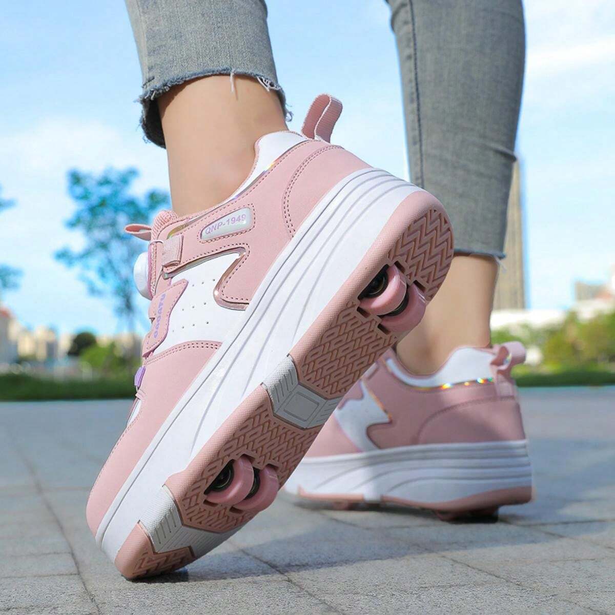 Girls And Teenagers Roller Skates, Detachable 4 Wheels Shoes, Suitable