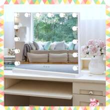 Hollywoo 大号 14 灯 LED 镜面梳妆台化妆台灯可调光灯泡家居浴室装饰夏季化妆品收纳浴室配件返校 - 白色 - 查看 6