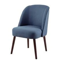 Back Dining Chair - Blue + Polyester - View 5