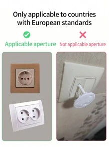 10pcs European Style Socket Covers, Insulation Plug Protector For Two Pin Sockets (For European Standards Countries Only)Baby Shower Family Decorations Gifts - White - View 4