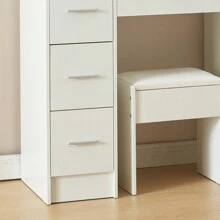 Favourite Gift Dressing Table Vanity Stool Set With  Makeup Mirror Drawers Shelves 10 LED Bulbs - White - View 8