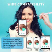 NATFIRE NATFIRE Wireless Ear Cleaner Ear Spoon Set Of 8 Ear Wax Removal With Mini HD Camera Can Take Photo And Video WiFi Connection Visual Ear Pick With LED Lights  USB C Rechargeable Smart Visible Earwax Cleaning Tool Otoscope Soft Silicone Ear Spoon Ear Tips Replacement Ear Scope Endoscope Compatible With Iphone IPad Android Phone  Best Gift For Family And Boy Girl Friends,Bag,Organizer,Storage