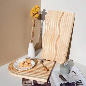 لوحة تقطيع خشبية ديكورية بسيطة، لوح خشبي للاعمال اليدوية، لوحة مقبلات، رف مطبخ، رف تخزين خشبي