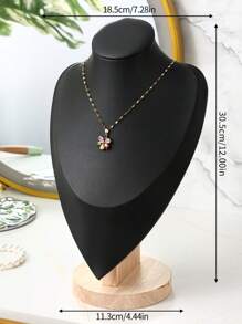 1个木质底座，天鹅绒项链展示架，皮革首饰展示架，珠宝店橱窗展示道具，返校季 - 彩色 - 查看 2