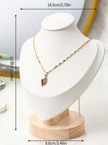 1个木质底座，天鹅绒项链展示架，皮革首饰展示架，珠宝店橱窗展示道具，返校季 - 彩色 - 查看 5