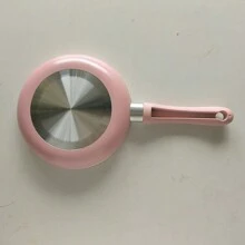 6.5 Inch Pink Aluminum Non-Stick Mini Frying Pan With Silicone Handle, Suitable For Gas Stoves Seafood Boil - Pink - View 5
