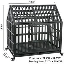 Heavy Duty Dog Cage Pet Crate With Roof - màu đen - Xem 7