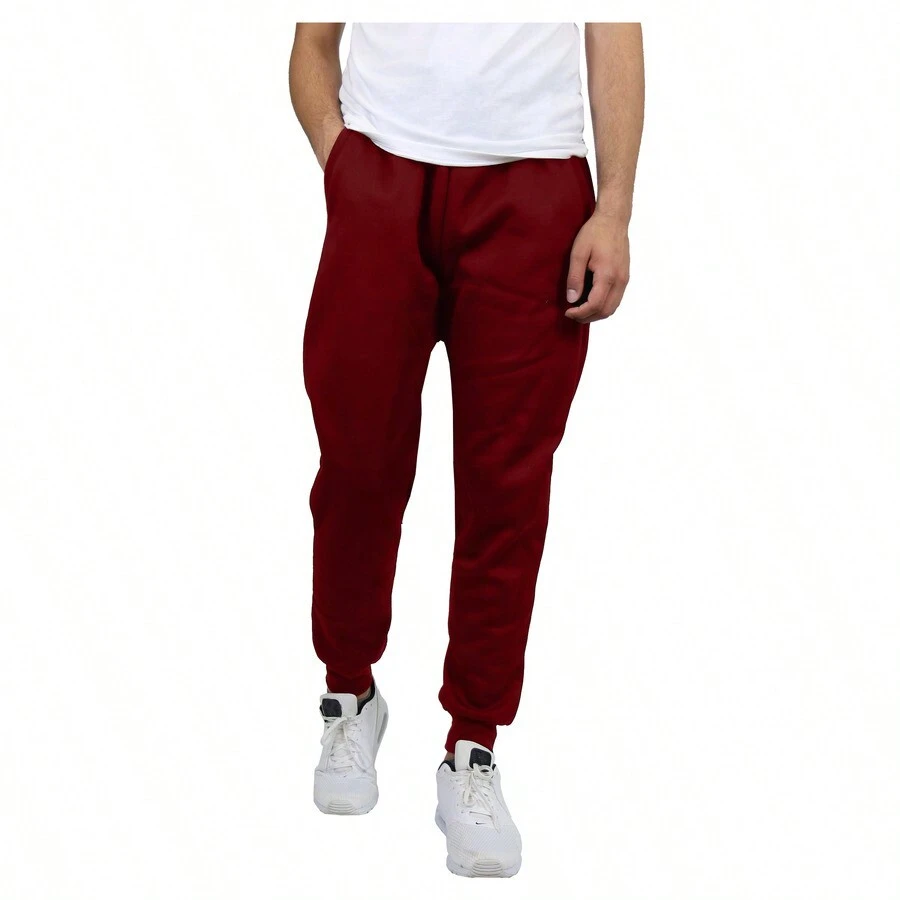 Men's Fleece Jogger (S-2XL) - Burgundy - View 1