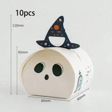 10pcs Halloween Candy Box Cartoon Ghost Pumpkin Party Snack Candy Packaging Bag Holiday Gift Box Gift Box Empty Box - Multicolor - View 11