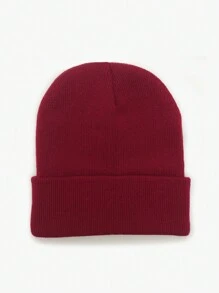 1 件男女通用秋冬季纯色护耳保暖针织帽休闲套头帽。防寒帽。针织帽。适合日常穿着