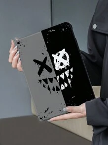 Apple XO Smiling Face Pattern Protective Case Compatible With IPad 9th/8th/7th Gen 10.2-Inch, New IPad 10th Gen Folding Stand Cover With Auto Wake/Sleep, Shockproof Protection