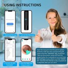 NATFIRE NATFIRE Wireless Ear Cleaner Ear Spoon Set Of 8 Ear Wax Removal With Mini HD Camera Can Take Photo And Video WiFi Connection Visual Ear Pick With LED Lights  USB C Rechargeable Smart Visible Earwax Cleaning Tool Otoscope Soft Silicone Ear Spoon Ear Tips Replacement Ear Scope Endoscope Compatible With Iphone IPad Android Phone  Best Gift For Family And Boy Girl Friends,Bag,Organizer,Storage