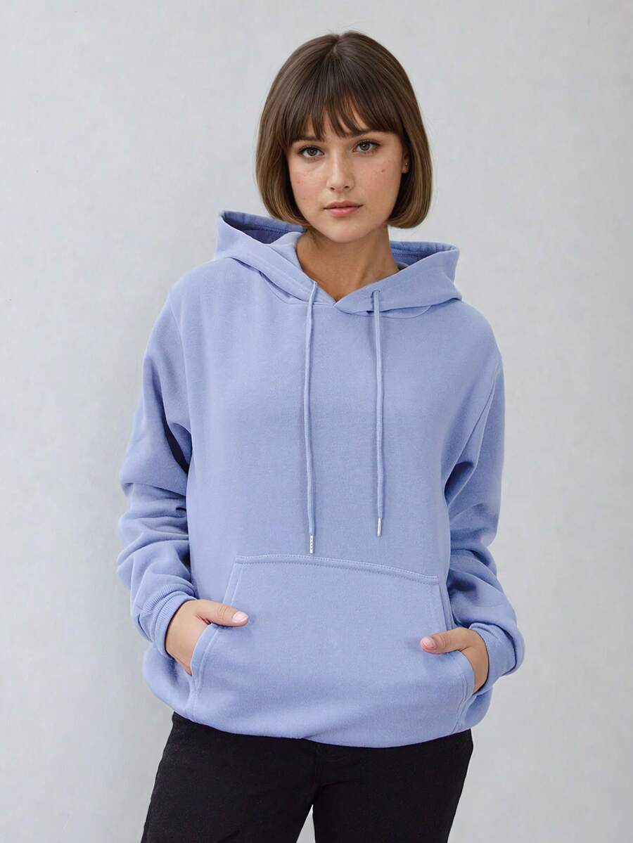 Sudadera afelpada con capucha - Neblina azul - Ver 1