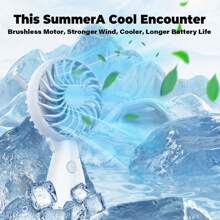 新款迷你手持风扇，静音，风力强劲，电池寿命长，便携小巧，适合户外旅行，USB小风扇 - 彩色 - 查看 1