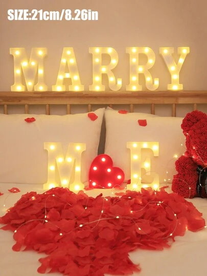 1个21厘米/8.2英寸A-Z LED字母灯，适用于婚礼装饰、求婚装饰、生日装饰、周年纪念装饰、节日装饰、桌面装饰字母灯、字母灯、数字形状灯、圣诞装饰夜灯