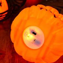1pc Halloween LED Flickering Candle Light, Atmosphere Decoration For Halloween Party - Large Yellow Pumpkin - View 6