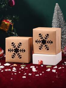 Caja de regalo de 6 piezas/24 piezas para galletas y caramelos de Navidad con ventana transparente, papel, decoración navideña, recuerdos de fiesta de Navidad, suministros para fiestas de Navidad, Feliz Navidad, Nochebuena