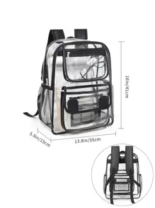 1 pieza Mochila transparente portátil de PVC, bolsa de viaje deportiva impermeable para la playa, bolsa de viaje de gran capacidad de múltiples compartimentos informal para conciertos, estadios, deportes al aire libre, conciertos, eventos, bolsos de hombro transparentes impermeable para mujeres, perfecto para el verano, vacaciones y playa, bolsa transparente impermeable y a prueba de arena, bolsa de almacenamiento transparente clara para picnics de playa y deportes, bolsa escolar transparente clara para mujeres y hombres