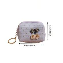 Corduroy Glitter Bow Coin Purse