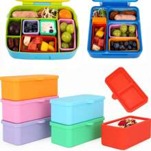6pcs Silicone Lunch Box Dividers, Bento Lunch Box Containers With Lid, Food Safe Salad Dressing Container, Reusable Snack & Condiment Containers, Home Decoration, Christmas Gifts, Home Gifts, Room Decoration - Color Mixing - View 1
