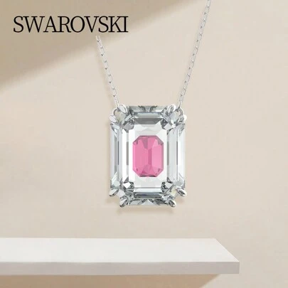 Swarovski CHROMA Women's Octagon Cut Simulated Crystal Pendant Necklace 5608647, Women's Jewelry Gift