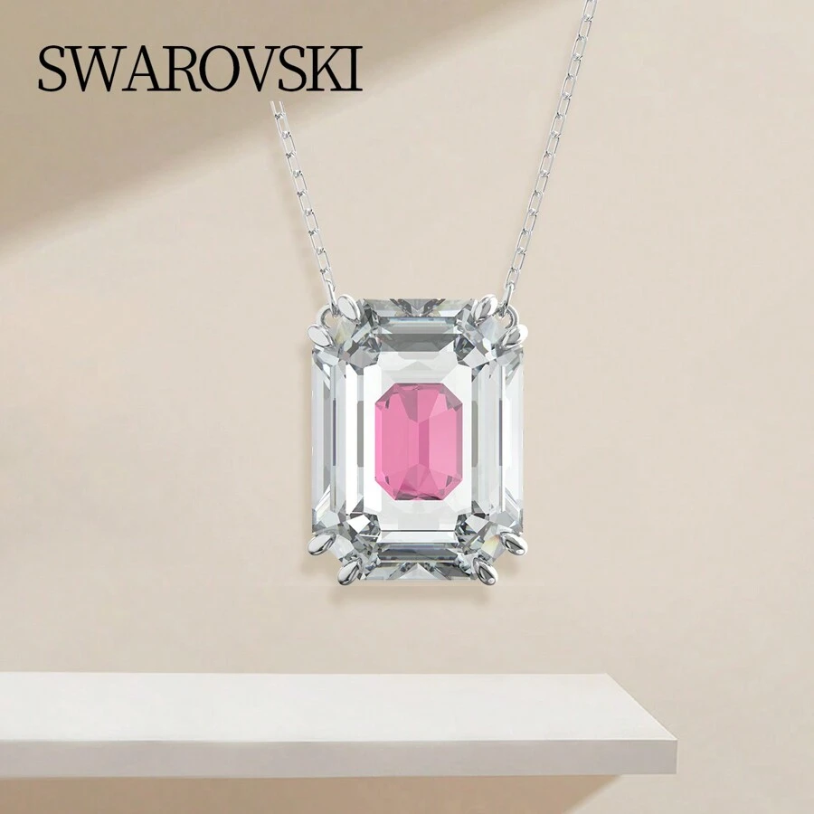 Swarovski CHROMA Women's Octagon Cut Simulated Crystal Pendant Necklace 5608647, Women's Jewelry Gift - Clear - View 1