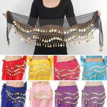 1Pc Thailand/India/Arab Dancer Skirt Women Sexy Belly Dance Hip Scarf Wrap Belt Dancer Skirt Female Show Costumes Sequins Tassels - Multicolor - View 3
