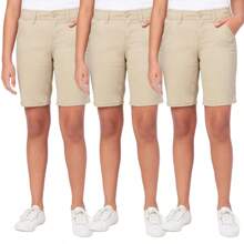 3-Pack Women's Super Stretch Bermuda Shorts - Khaki - View 1