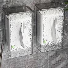 1 Stück Taschentuchbox mit Wellenmustern ohne Bohrungen, hergestellt aus neuem PET Material