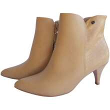 Classic Piccadilly Heel And Thin Toe Thermal Lining Boot - 米色 - 查看 4