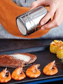1pc Stainless Steel Powder Sugar Shaker Duster , Stainless Steel Powder Shaker, Sugar Dispenser Fine Mesh Shaker Powder Cans For Baking Soda Cocoa Cornstarch Coffee Flour Ect Shaker Sifter Dispenser Duster Container Stainless Steel For Cinnamon Flour Powdered Sugar Cornstarch Ect Powdered Sugar Shaker, Powdered Sugar Dispenser Duster Flour Dispenser Baking Supplies, Kitchen Supplies - Multicolor - View 4