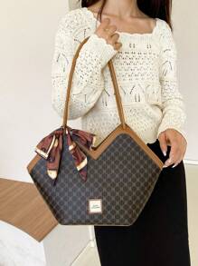 Retro Casual Tote Bag For Women, Versatile And Spacious - Brown - View 2