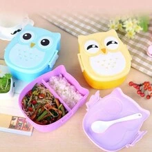 1pc Student Lunch Box, Food Storage Container, With A Spoon, Suitable For Microwave Oven, Dishwasher, Freezer, Reusable, Ideal For School, Work, Camping And Travel ﻿,Kitchen,Christmas Gift,School Supplies - Multicolor - View 2