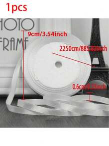 1 Cuộn Ruy Băng Satin Rộng 0,6cm/4cm Dùng Làm Nơ, Trang Trí Bánh, Gói Quà, - Màu tím - Xem 3