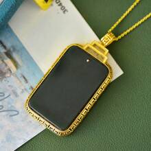 1 件天然黑宝石和平项链套装吊坠，黑宝石镀金镶嵌，金玉时尚首饰，时尚首饰，女士项链首饰，宝石项链，节日礼物，送给她的礼物。 - G - 查看 6