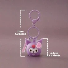 Miniso Sanrio Kuromi Daruma 祝福发光吊坠，深色可爱设计带 LED 灯，优质 PVC 材质，非常适合汽车装饰、包包挂饰和送礼（1 件） - 紫色 - 查看 7