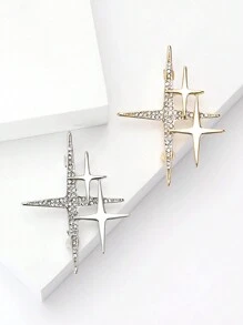 1pc Fashionable Metal Starburst Brooch, Suitable For Daily Wear By Women