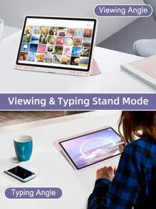 DANYCASE 平板电脑保护套，兼容三星 Galaxy Tab A11 A11+ S11 S9+ S9FE+ S9 S9FE S6 Lite 10.4 S7 S8 S7Plus S8 Plus S7 FE 12.4，带笔槽 - 粉色 - 查看 3